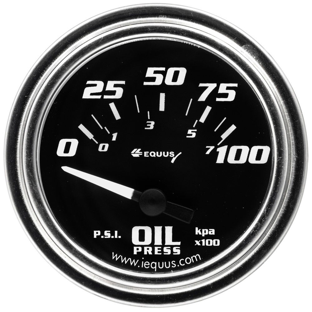 [EQUE7264] Equus - 2.0 Dia Oil Pressure Gauge Chrome 0-100psi