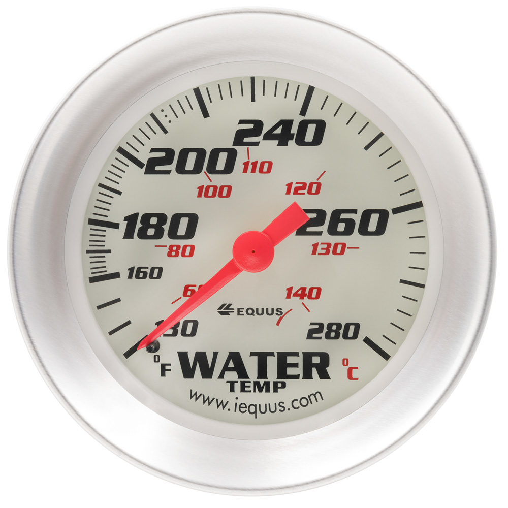 [EQUE8442] Equus - 2-5/8 Dia Water Temp Gauge Silver 130-280