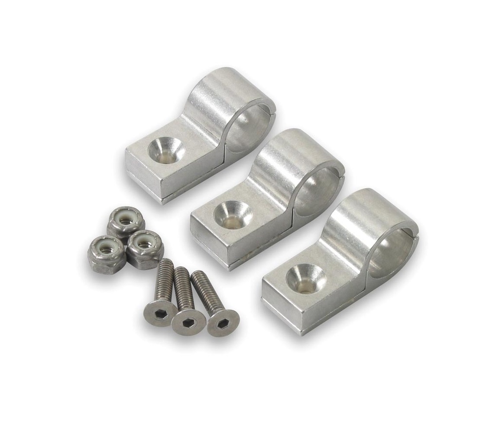 [EAR170209ERL] Earls - 9/16in Polished Aluminum Line Clamps (3pk)