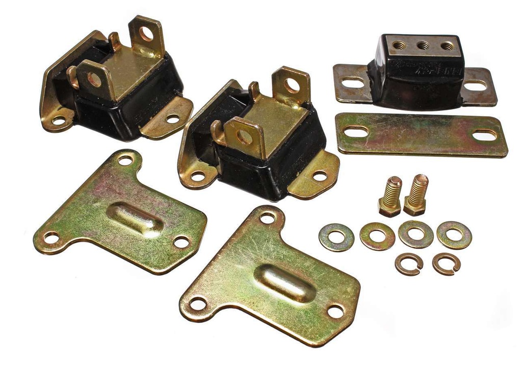 [ENE3-1122G] Energy Suspension - Chevy V8 Motor/Trans Mnt Kit Zinc Finish Black