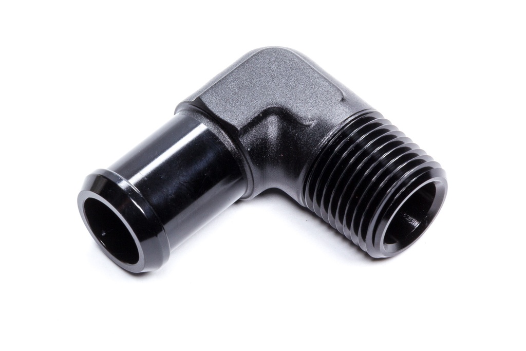 [EDE8165] Edelbrock - Hose End 90-Deg 1/2npt To 3/4 Barb Black