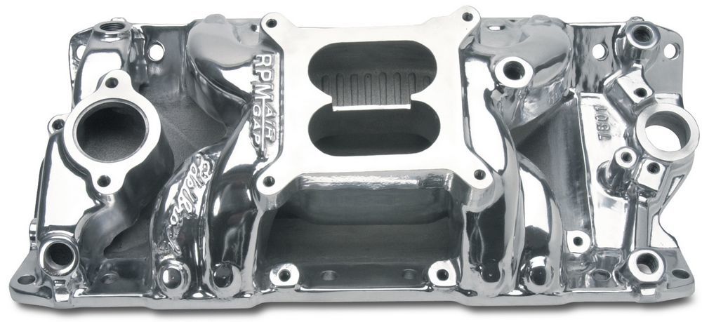 [EDE75011] Edelbrock - SBC Performer RPM A/G Manifold - Polished 7501