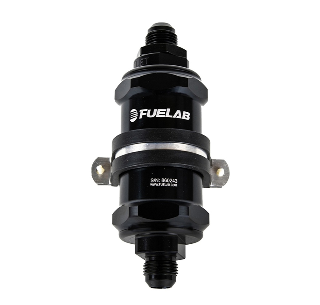 [FLB84801-1] Fuelab Fuel Systems - Fuel Filter In-Line 3in 10 Micron 6AN Chk Valve