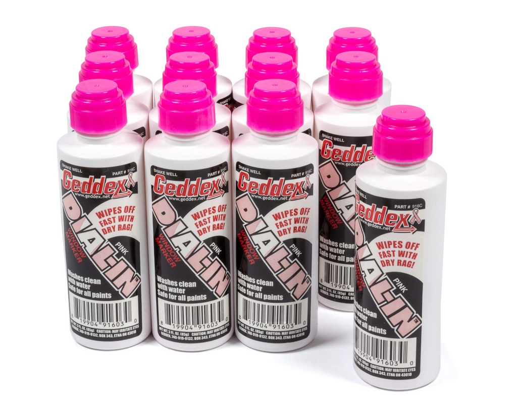 [GDX916C12] Geddex - Dial-In Window Marker Pink Case 12x3oz Bottle