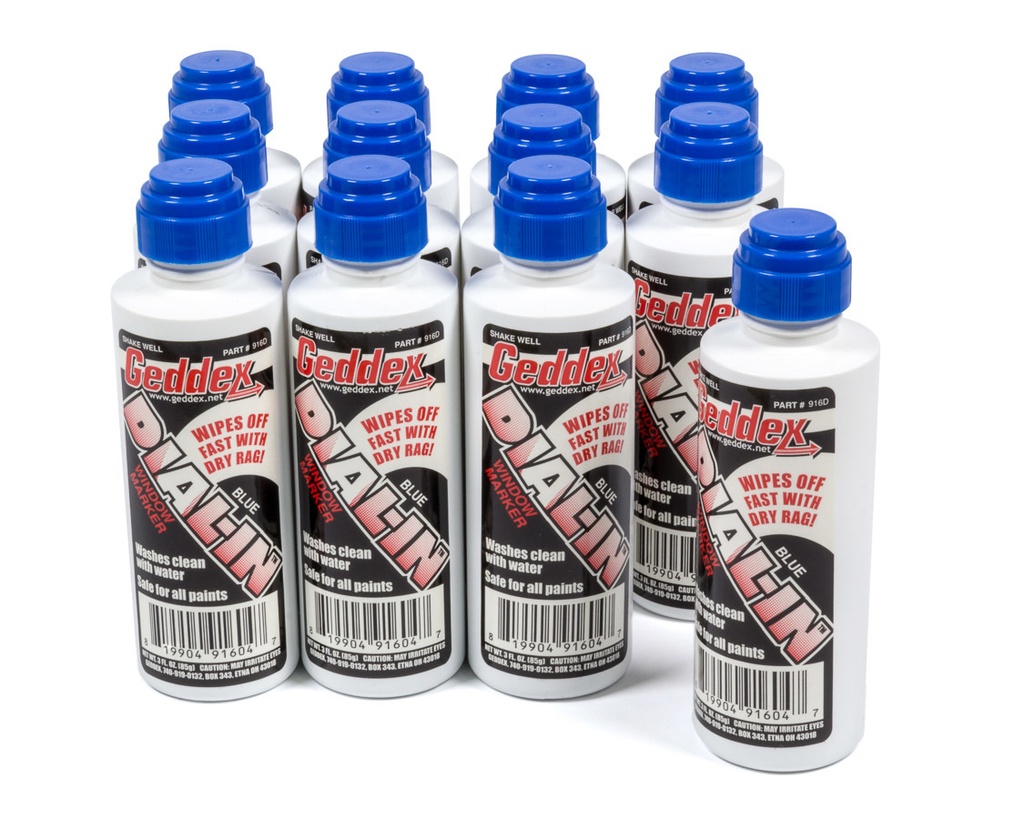 [GDX916D12] Geddex - Dial-In Window Marker Blue Case 12x3oz Bottle