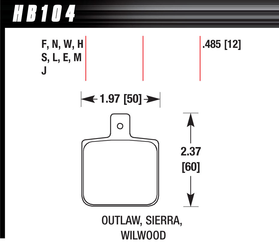 [HAWHB104M485] Hawk Brake - DL Single/1000-Black