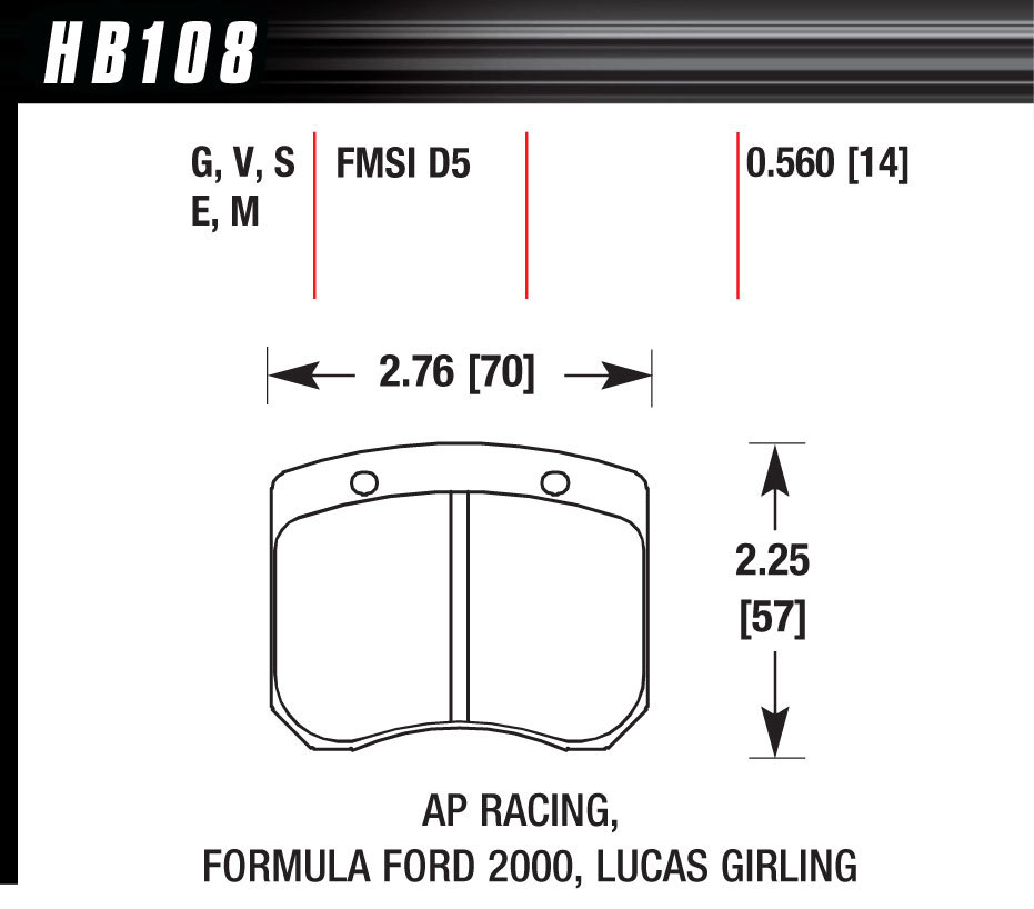 [HAWHB108E560] Hawk Brake - Brake Pad Ap Racing Front Caliper Blue 9012