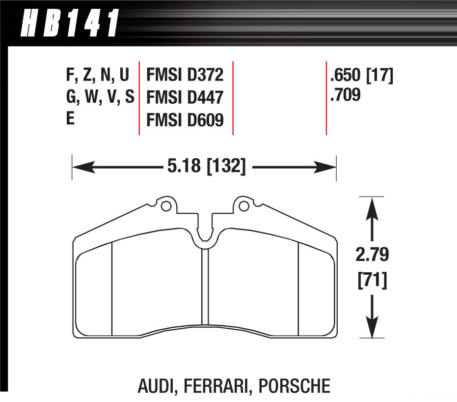 [HAWHB141G650] Hawk Brake - Brake Pad 96-98 Porsche Front And Rear Dtc-60
