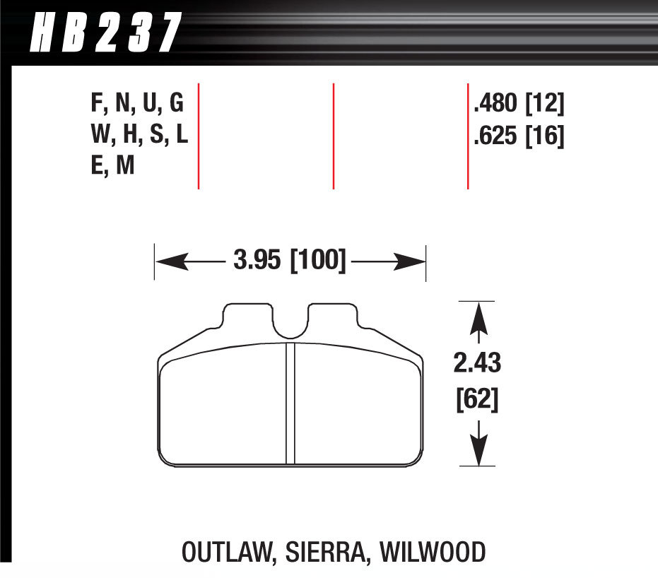 [HAWHB237W625] Hawk Brake - Dl Bridgebolt Dtc-30