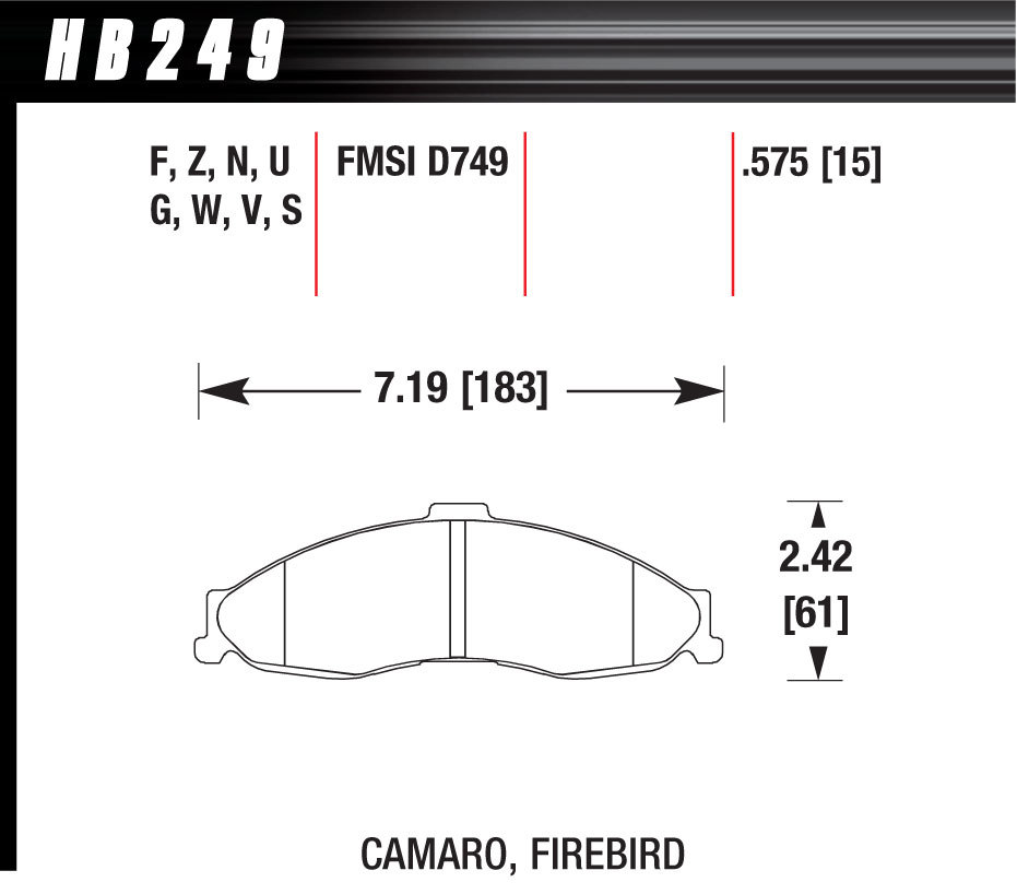 [HAWHB249F575] Hawk Brake - Performance Street Brake Pads (4)