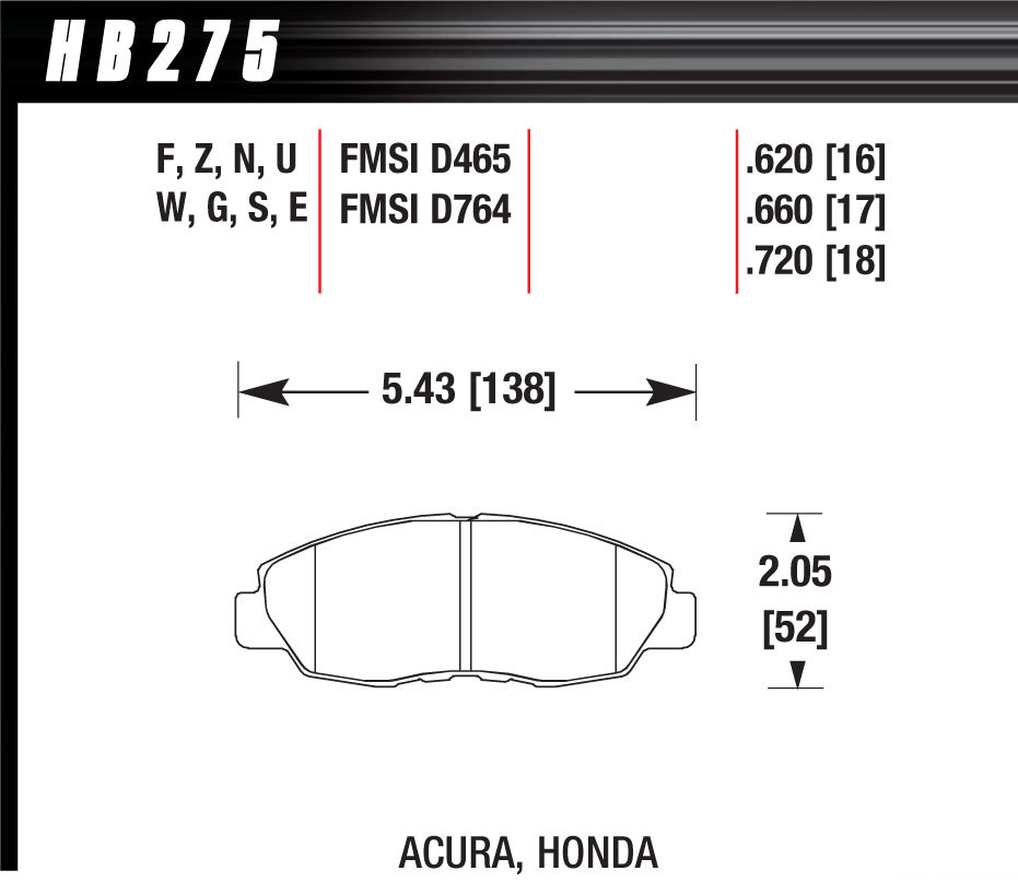 [HAWHB275F620] Hawk Brake - Performance Street Brake Pads (4)