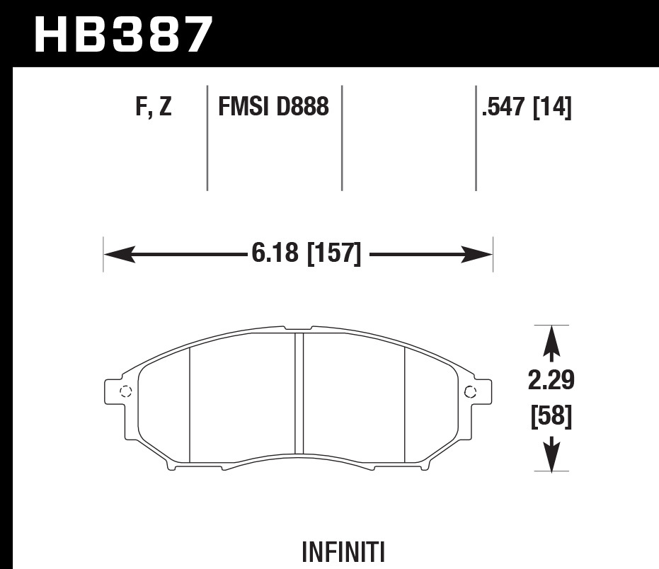 [HAWHB387F.547] Hawk Brake - Street Brake Pads Front Infiniti HPS