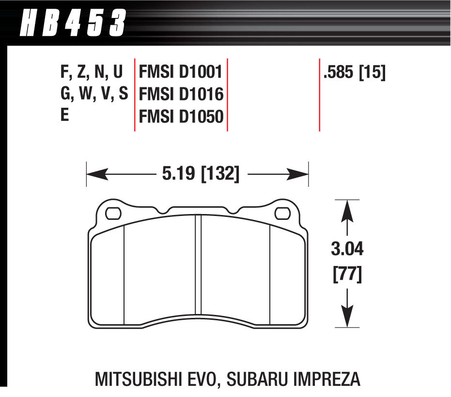 [HAWHB453N585] Hawk Brake - Performance Street Brake Pads (4)