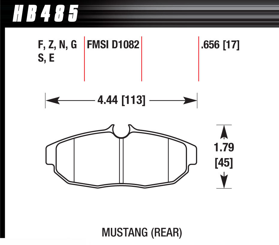 [HAWHB485G656] Hawk Brake - Brake Pad Set 05 Mustang Rear DTC70
