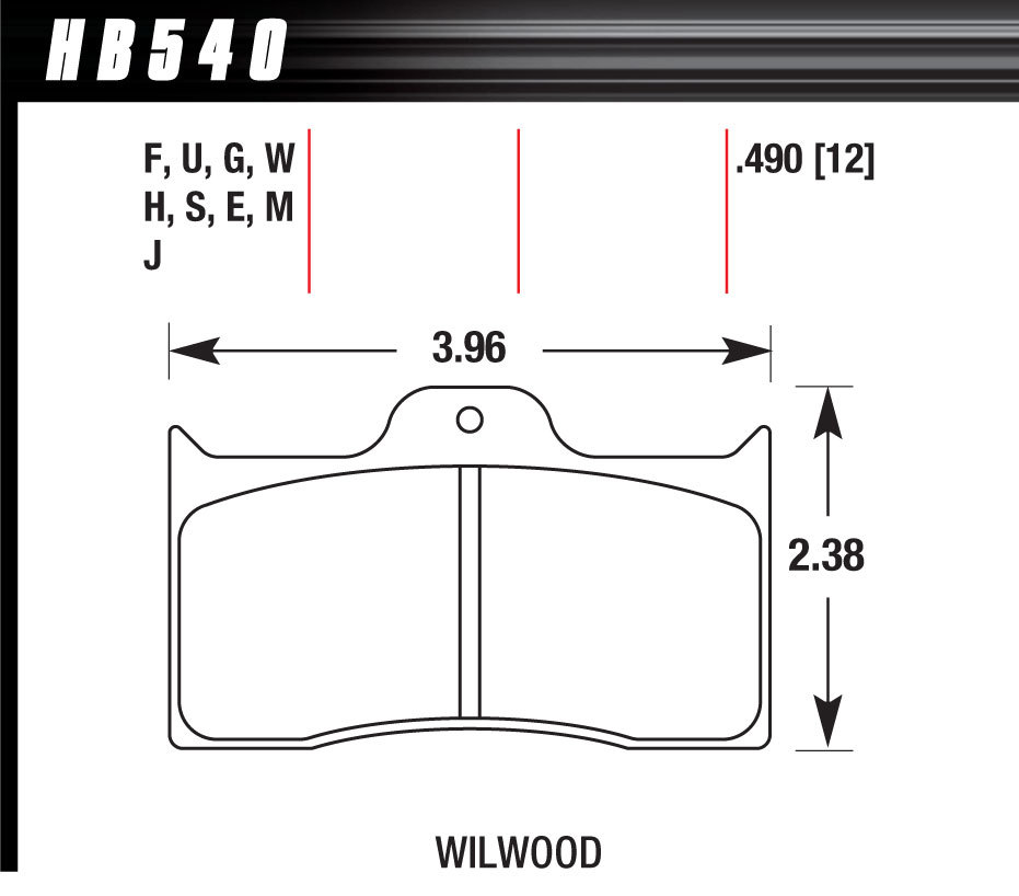 [HAWHB540G490] Hawk Brake - Brake Pad Dynalite Front And Rear Dtc-60