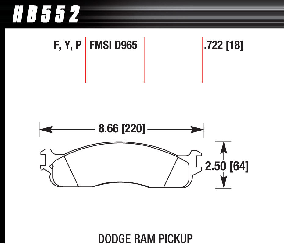 [HAWHB552P722] Hawk Brake - Performance Street Brake Pad