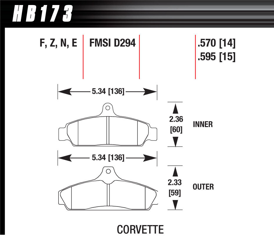 [HAWHB173F570] Hawk Brake - Performance Street Brake Pads (4)