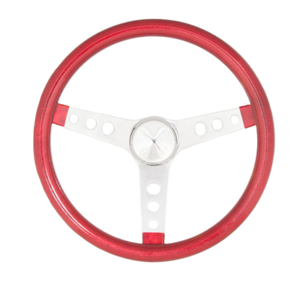 [GRT8445] Grant - Steering Wheel Mtl Flake Red/Spoke Chrm 13.5