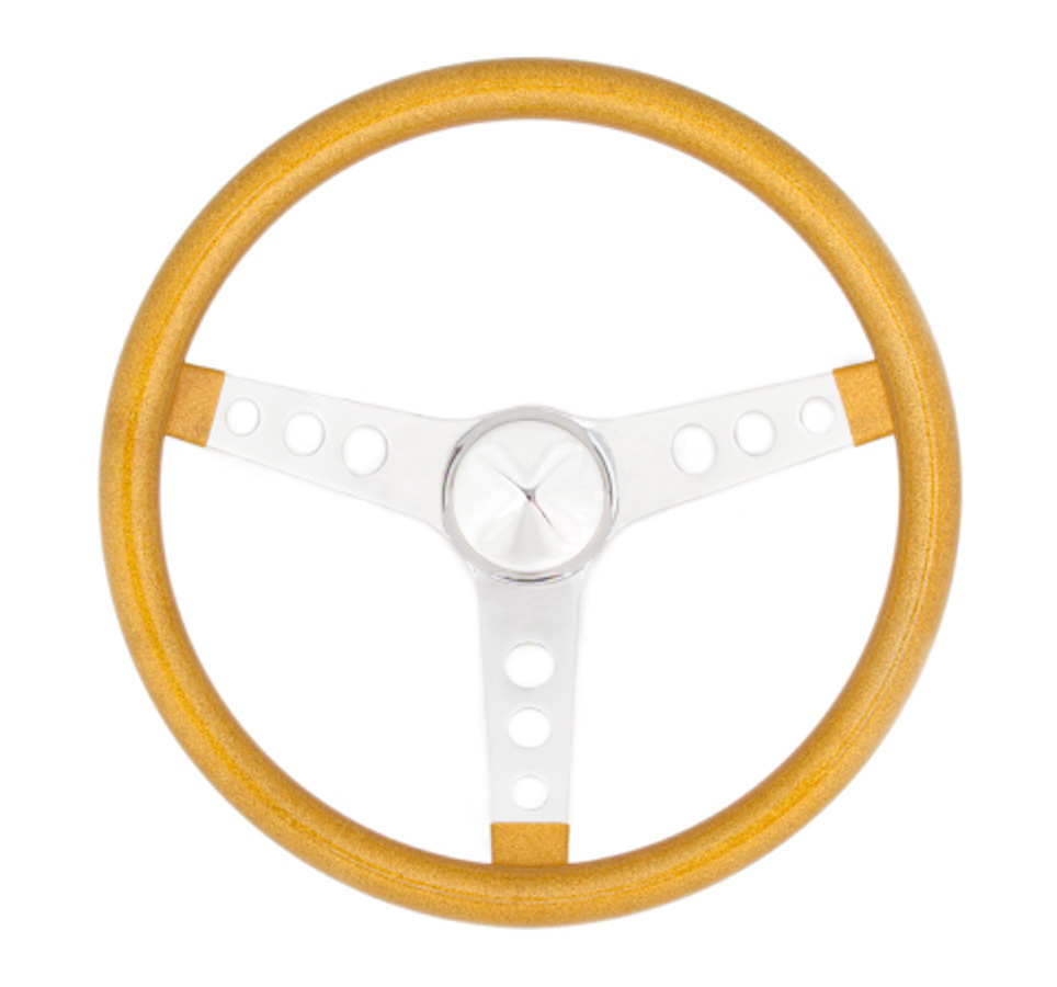 [GRT8447] Grant - Steering Wheel Mtl Flake Gold/Spoke Chrm 13.5