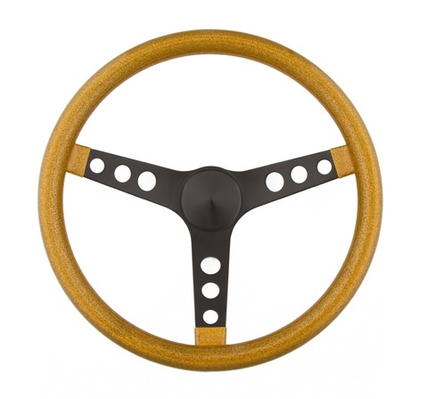 [GRT8457] Grant - Steering Wheel Mtl Flake Gold/Spoke Blk 13.5