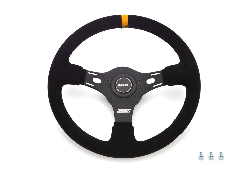 [GRT1080] Grant - 13in Yellow Stripe Race Steering Wheel Suede