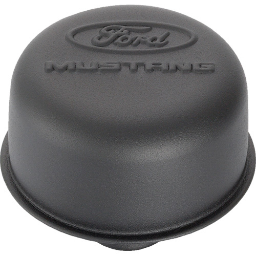 [FRD302-221] Ford - Black Steel Breather W/Ford Mustang Logo