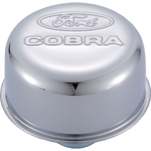 [FRD302-225] Ford - Chrome Steel Breather W/Ford Cobra Logo