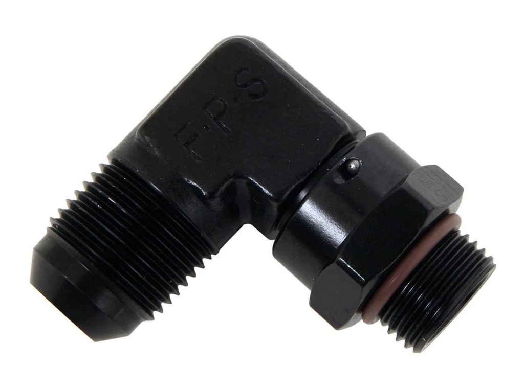 [FRG499210-BL] Fragola - #10 X 7/8-14 90 Deg Swivel Adapter Black