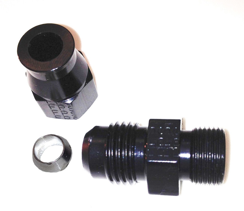 [FRG892004-BL] Fragola - 6An Male To 1/4In Tube Adapter Fitting Black