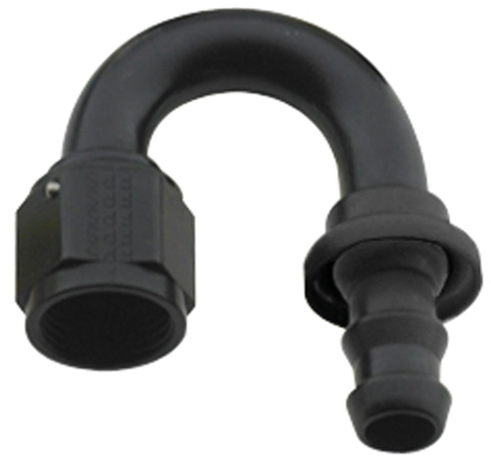[FRG218010-BL] Fragola - Hose Fitting #10 180 Deg Push Lock Black