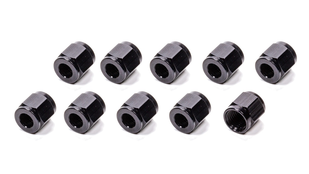 [FRG481806-BL-10] Fragola - #6 Aluminum Tube Nuts (10pk) Black