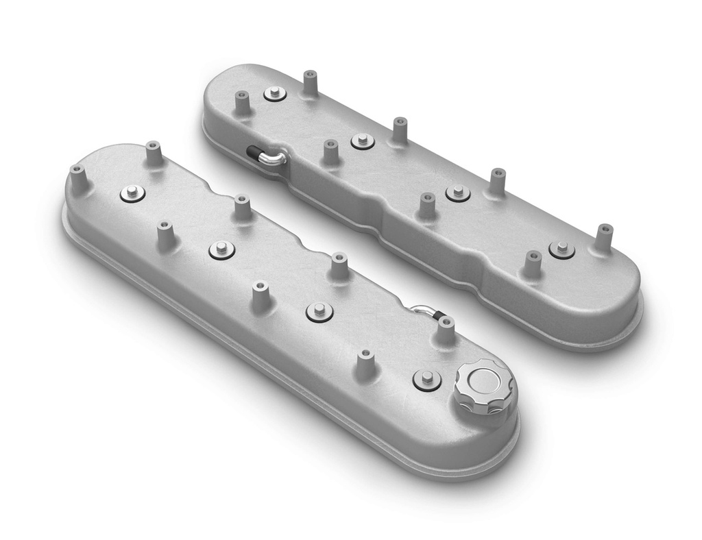 [HLY241-110] Holley - GM LS Tall Valve Cover Set - Natural Cast