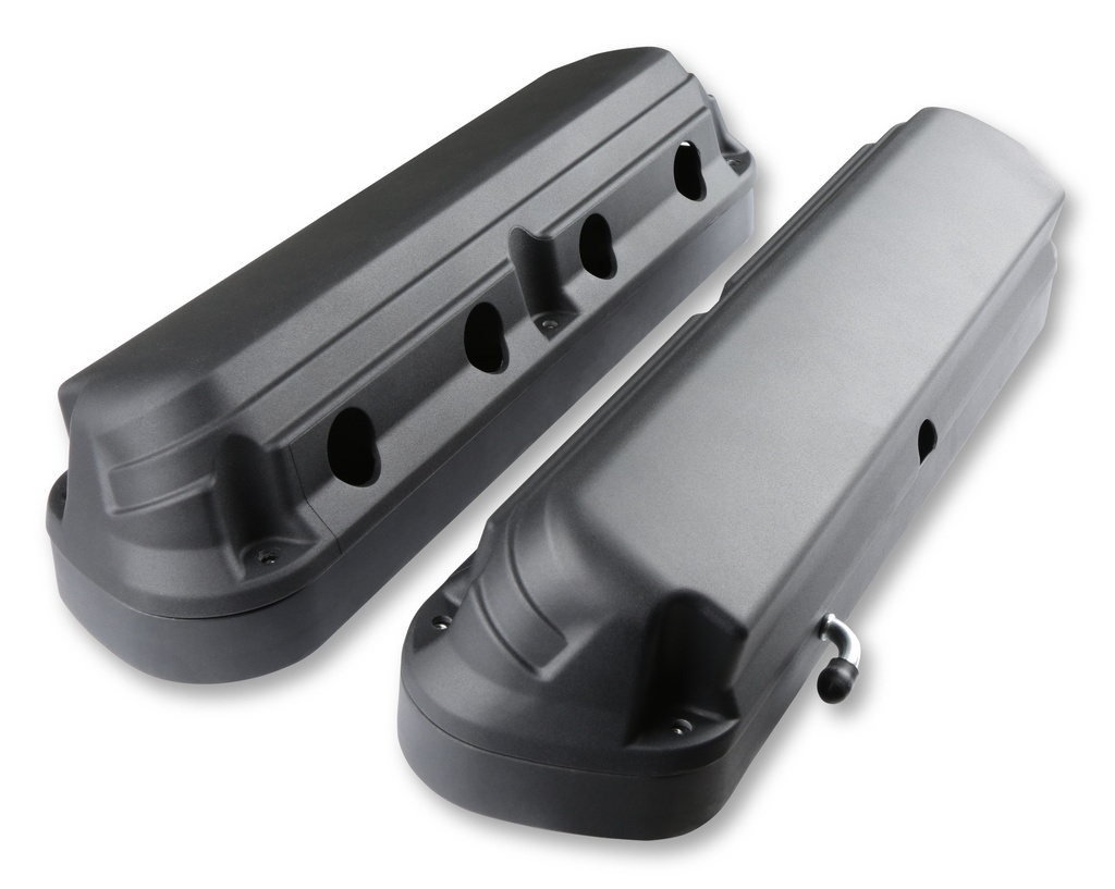 [HLY241-187] Holley - 2-Piece Alm Valve Cover Set GM LS Black Finish