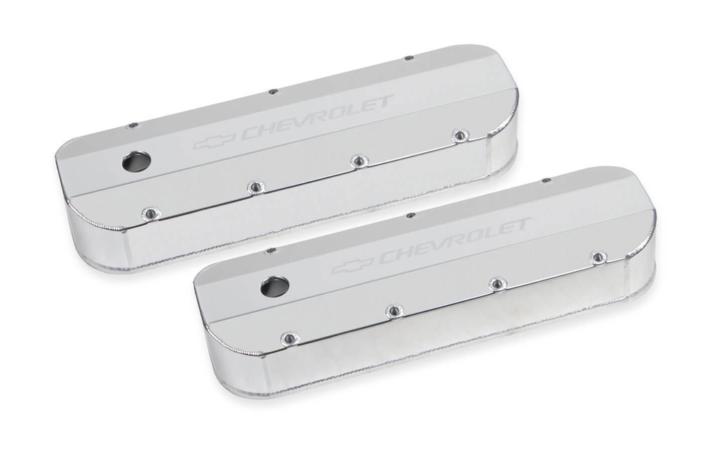 [HLY241-278] Holley - Bbc Billet Rail Fab. Alm Valve Covers W/.125 Hole