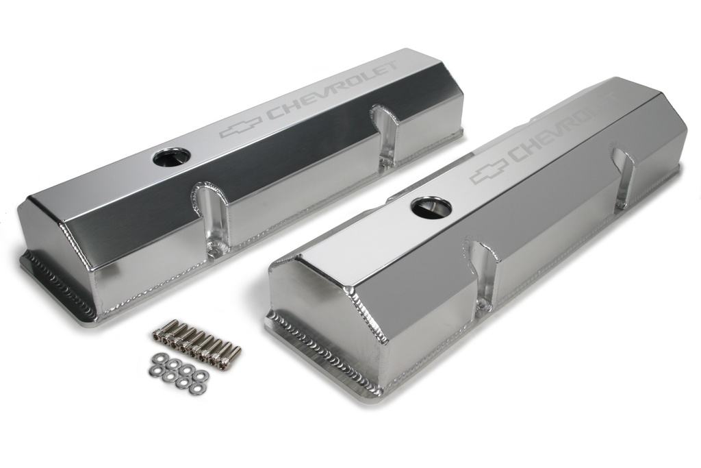 [HLY241-287] Holley - Billet Rail Fab. Alm Valve Covers W/Oil Cap