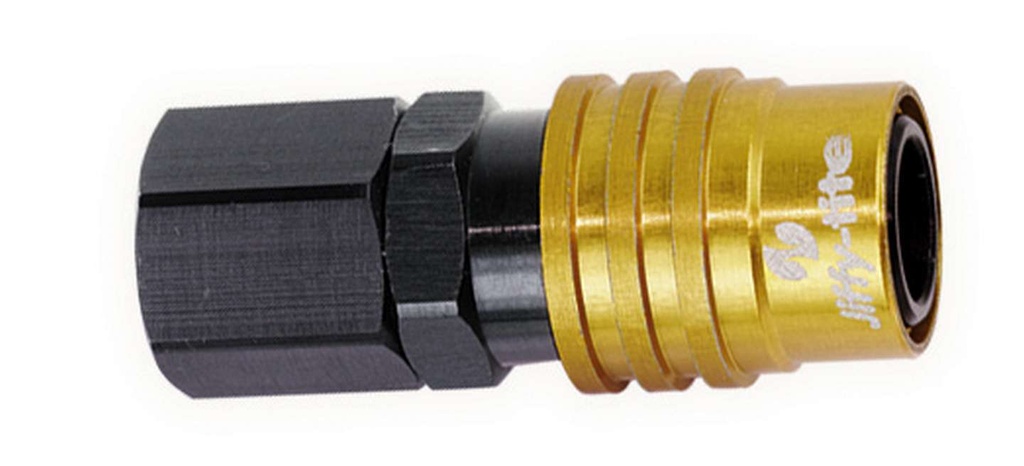 [JFT51708] Jiffy-Tite - Q/R Female 1/2 NPT #8 Socket Valved Gold/Black