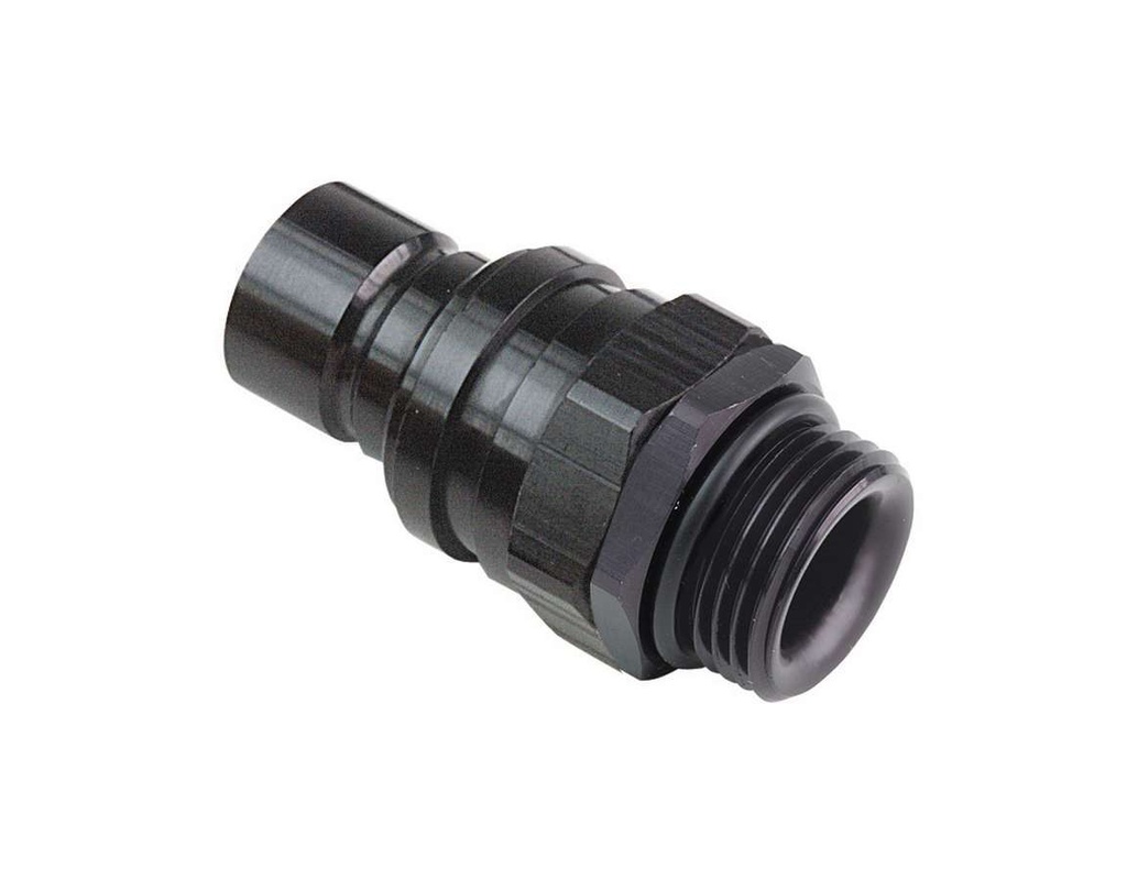 [JFT22106] Jiffy-Tite - Q/R #6 Male O-Ring Boss Plug Valved Black