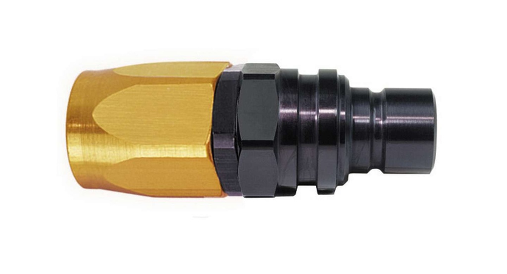 [JFT22606] Jiffy-Tite - Q/R #6 Str Hose End Plug Valved  Gold/Black