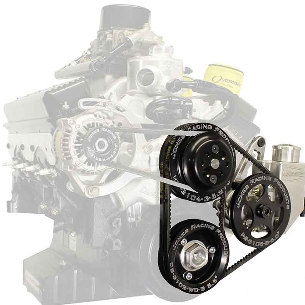 [JRP3004-AR-CE] Jones Racing Products - Drive Kit V-Belt SBC Crate W/WP P/S & Alt