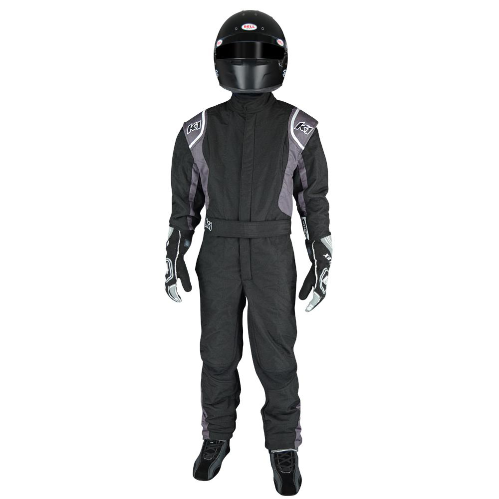 [K1R20-PRY-NG-3XS] K1 Racegear - Suit Precision II Black/Gray 3X-Small Youth
