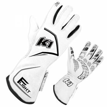 [K1R23-FLT-WG-XXL] K1 Racegear - Gloves Flight XX-Large White