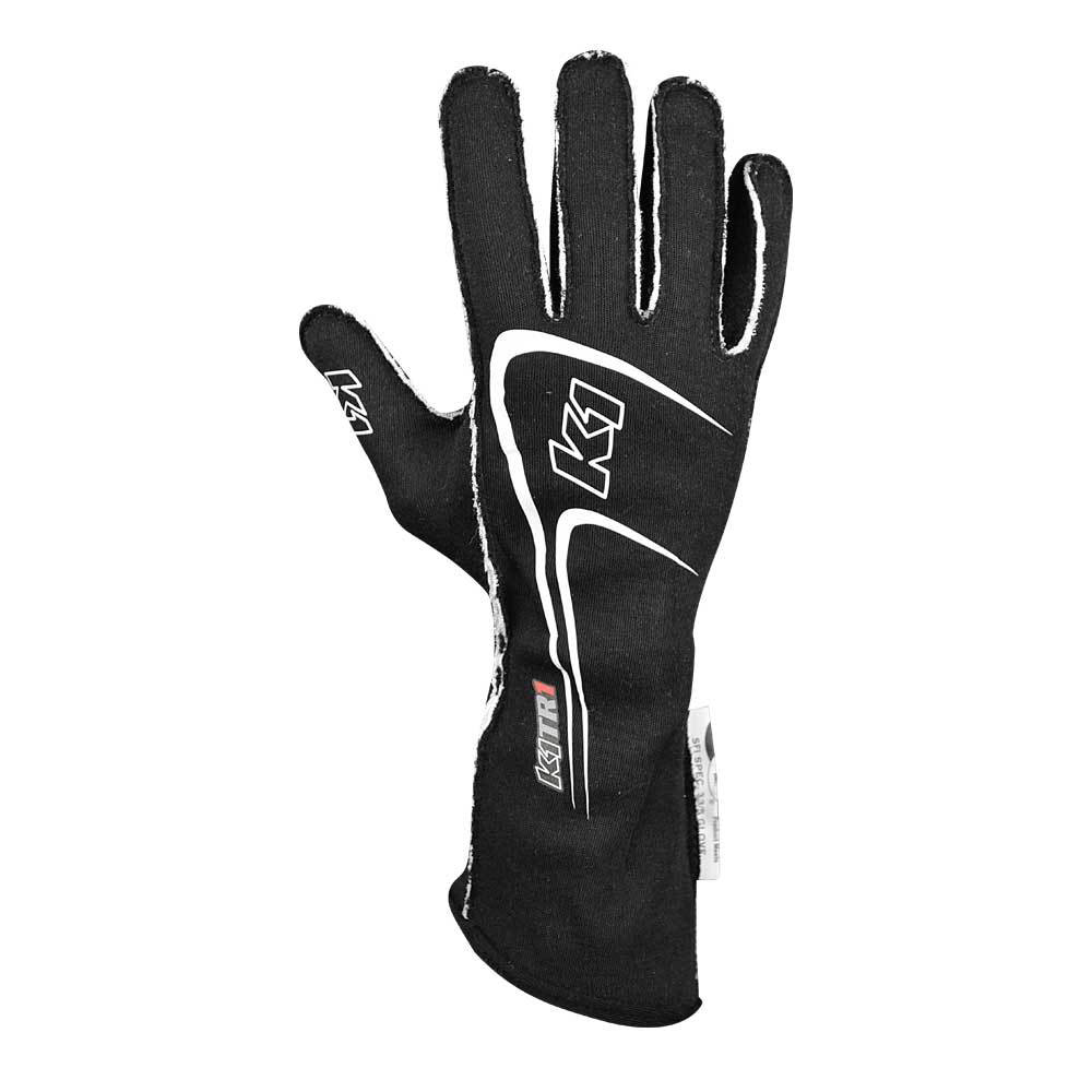 [K1R23-TR1-N-4XS] K1 Racegear - Glove Track 1 Black 4X-Small Youth