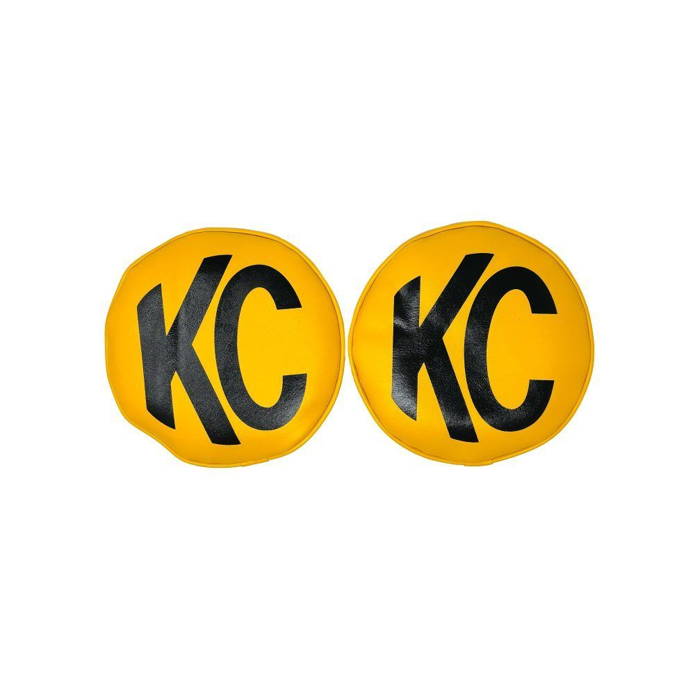 [KCH5801] KC Hilites - Vinyl Cover 8in Round Yellow W/Black Pair
