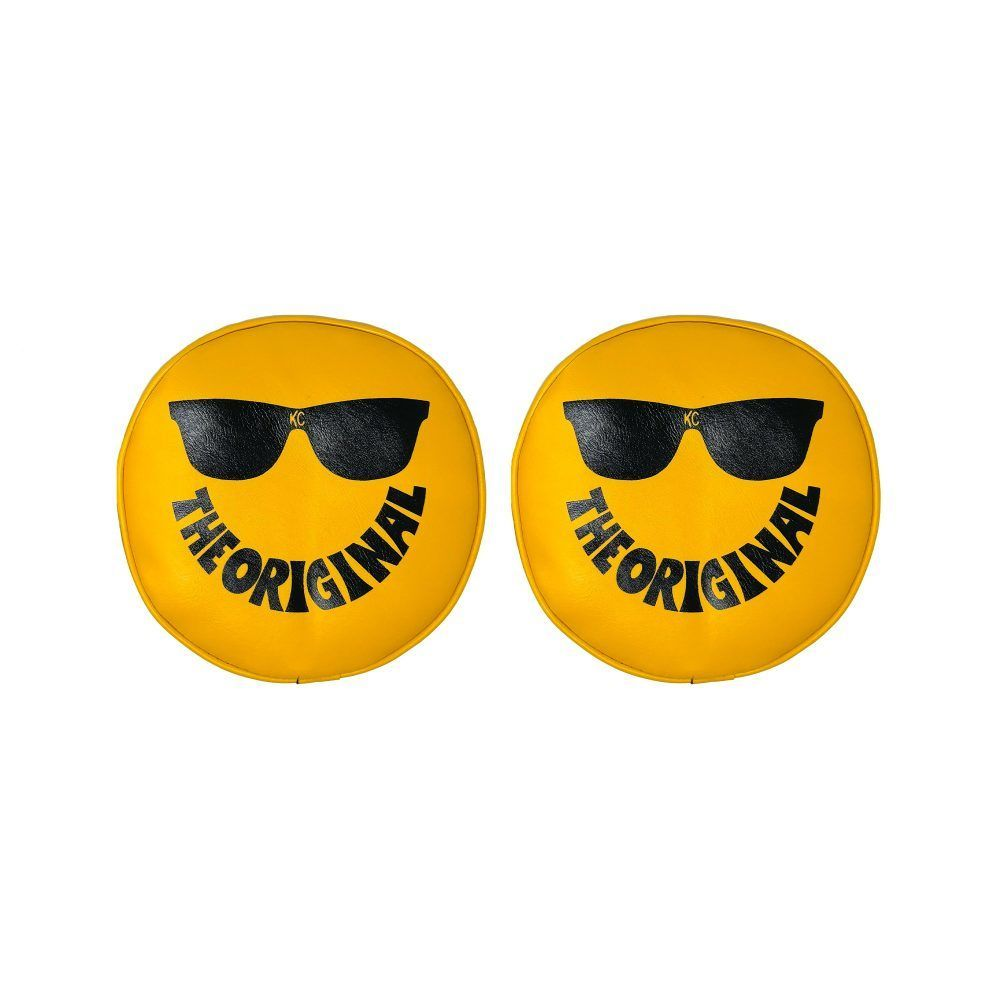 [KCH5805] KC Hilites - Vinyl Cover 8in Round Yellow W/Smiley Sunglass