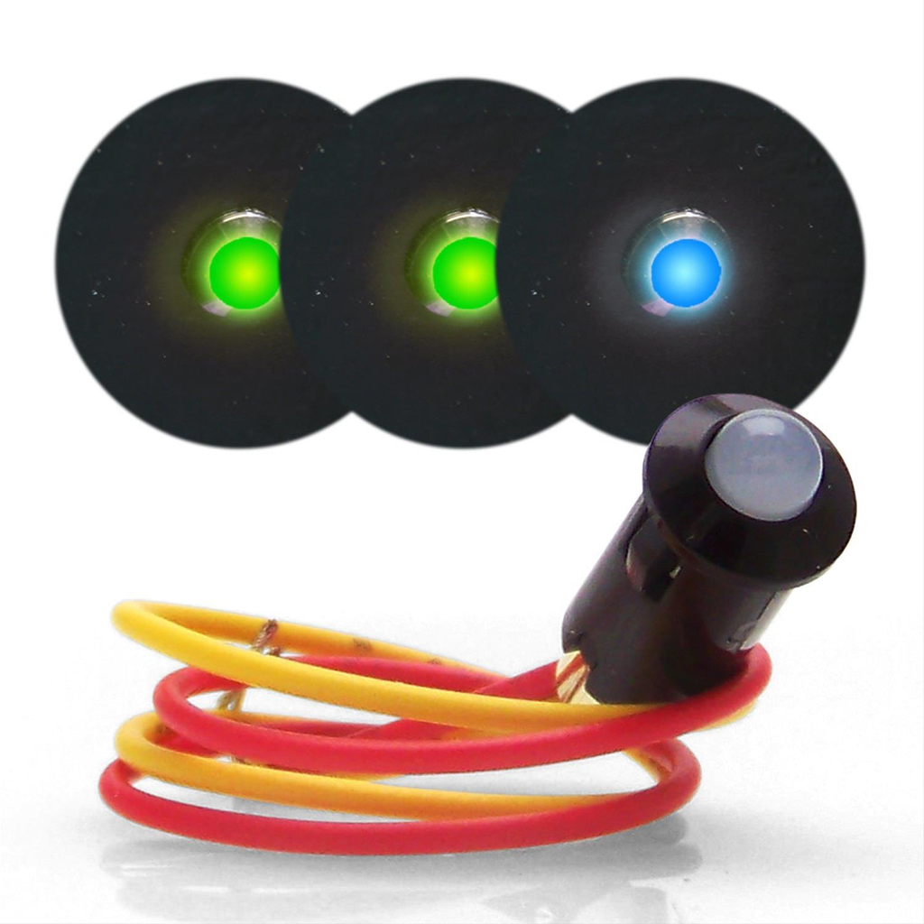 [KICKICSWIND2DASH] Keep It Clean - 12V Led Dash Indicator Lights 2 Green 1 Blue