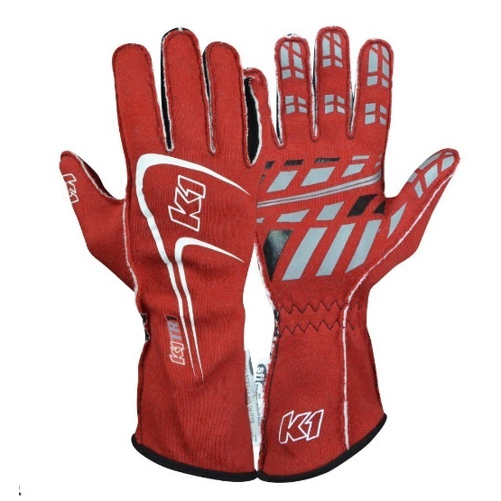[K1R23-TR1-R-M] K1 Racegear - Glove Track1 Red Medium SFI 5