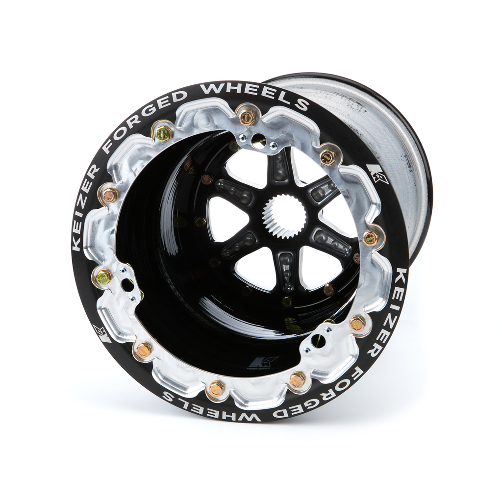 [KAW10135SPFBLB] Keizer Aluminum Wheels - Splined Wheel B/L 10x13 5in BS 27Spl Black