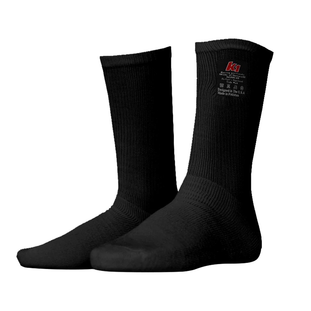 [K1R26-NSO-N-Y] K1 Racegear - Socks Nomex K1 Black Youth