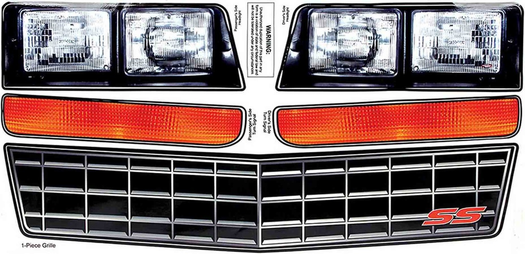 [ALL23014] Allstar Performance - M/C Ss Nose Decal Kit Stock Grille 1983-88