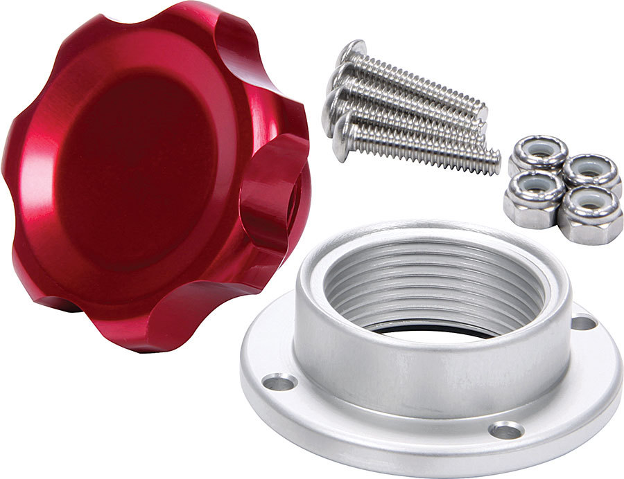 [ALL36182] Allstar Performance - Filler Cap Red With Bolt-In Alum Bung Small